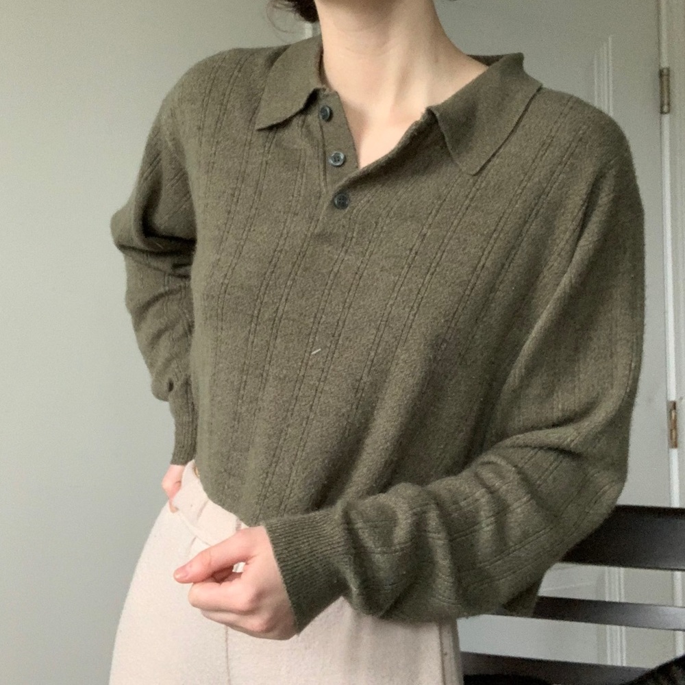 Green collared shirt